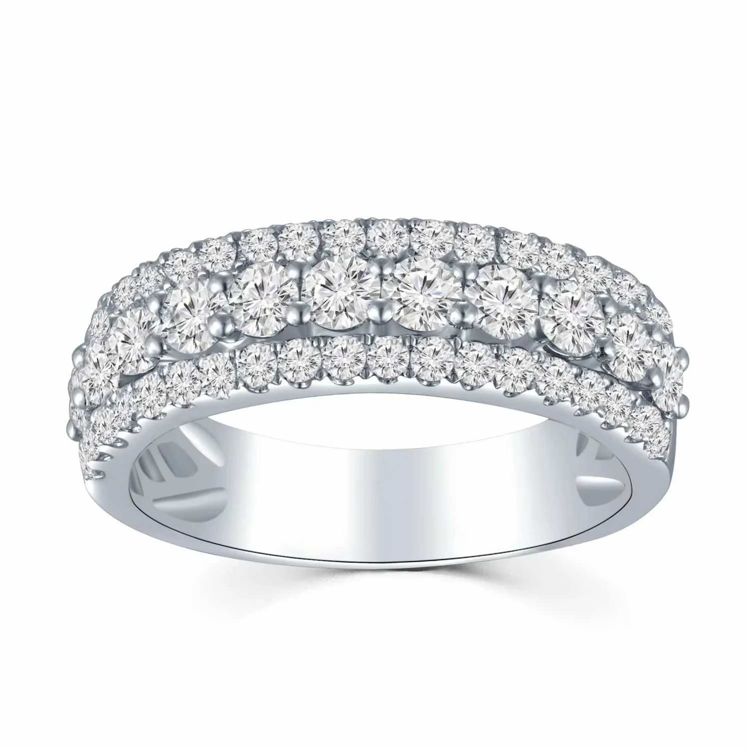 18K白金豪华排钻 款钻石戒指手寸17.5号 商品编号：H06847R