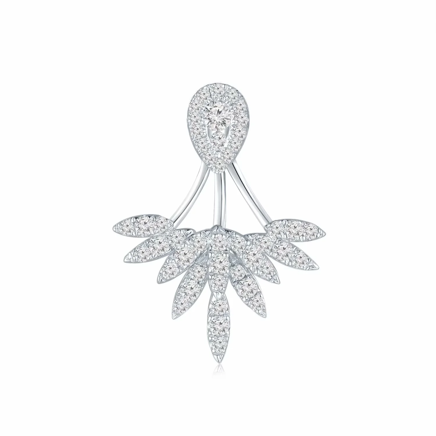 许愿之翼 18K白金钻石单边耳钉一款两戴（可拆分）商品编号：H06759L