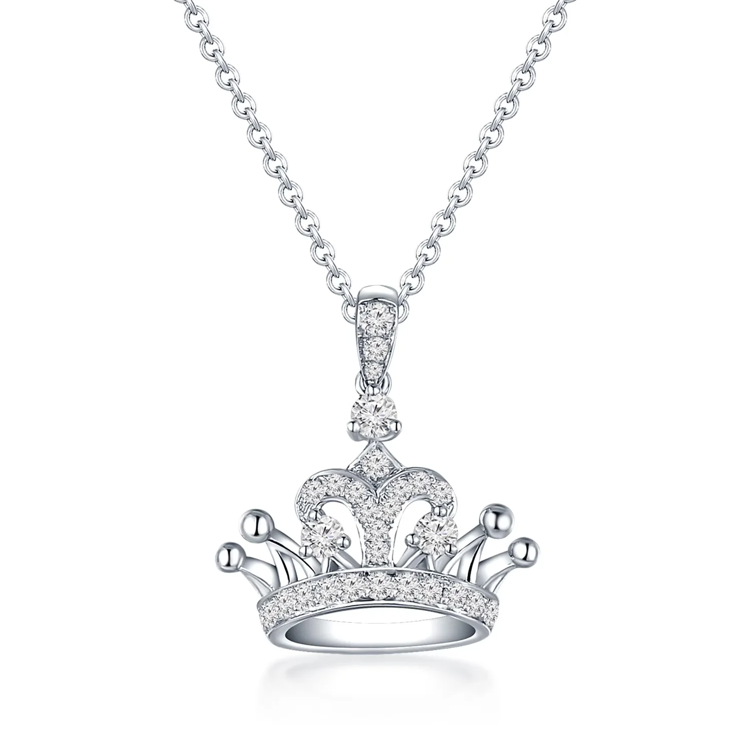 皇冠CROWN 18K白金钻石吊坠 商品编号：S09267P