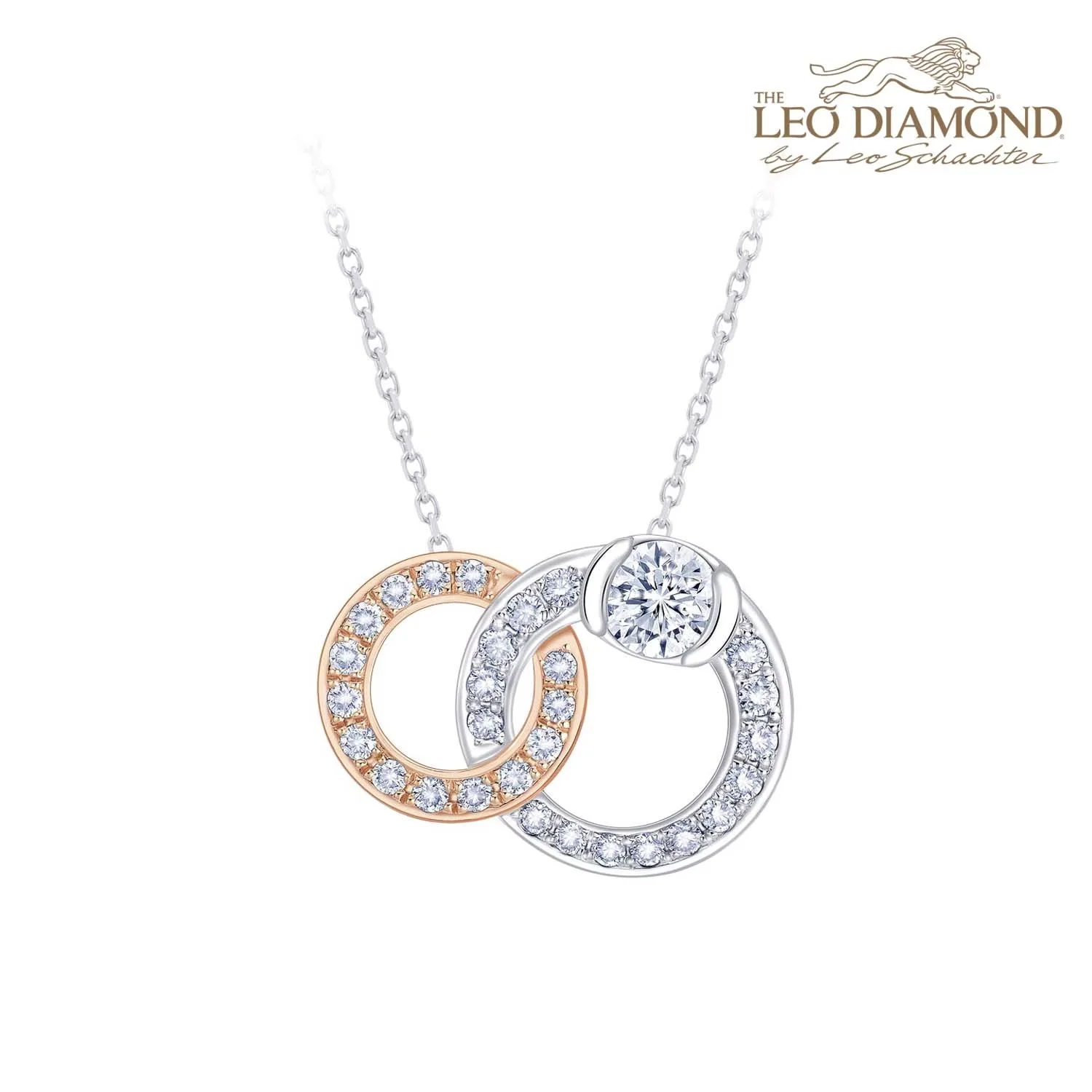 18K红白分金钻石吊坠 商品编号：N04401P