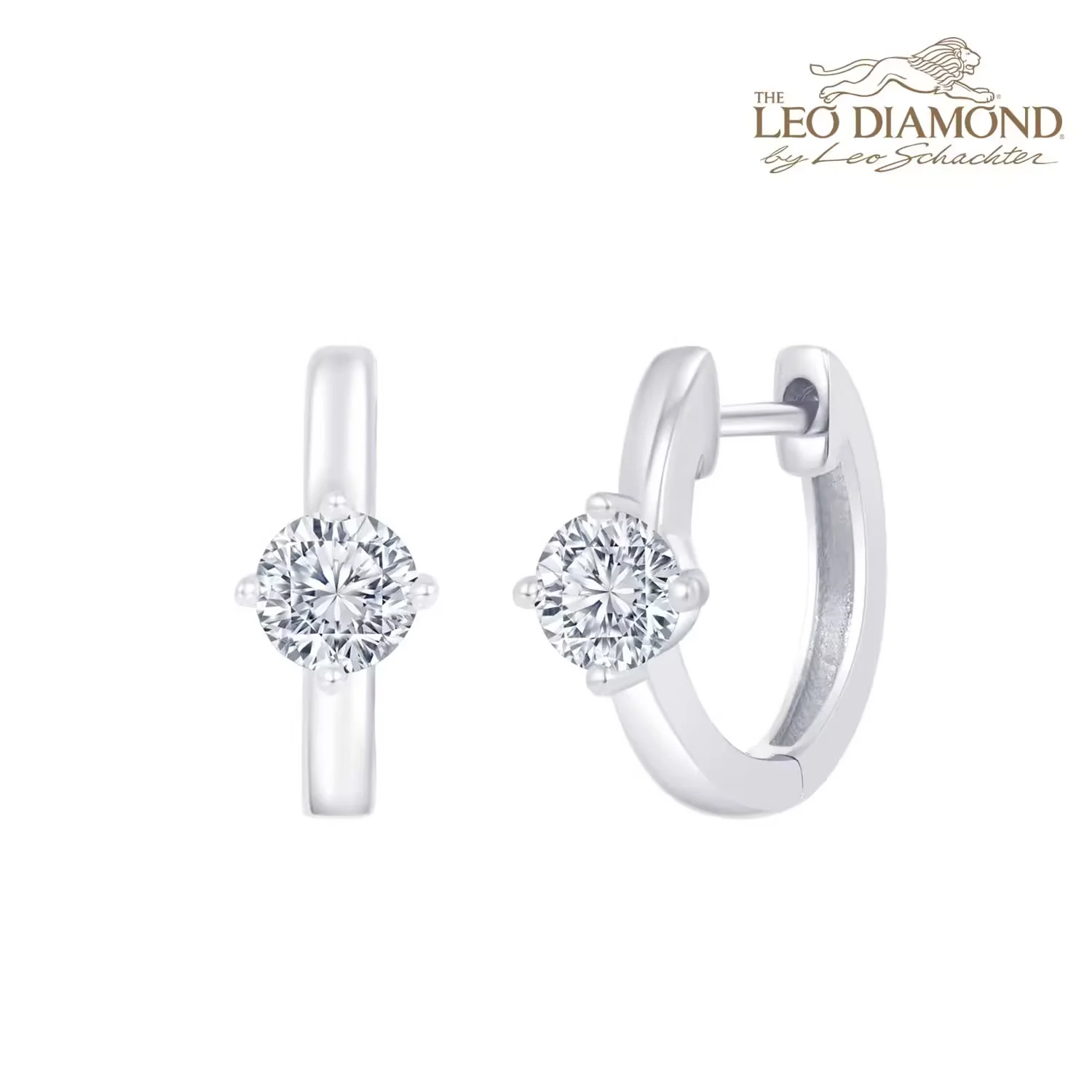 The Leo Diamond「C-HOOP」18K白金钻石耳环 商品编号：P12113E