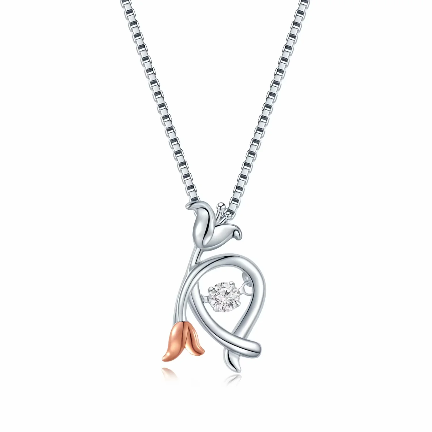 18K红白金钻石吊坠 商品编号：S11591P