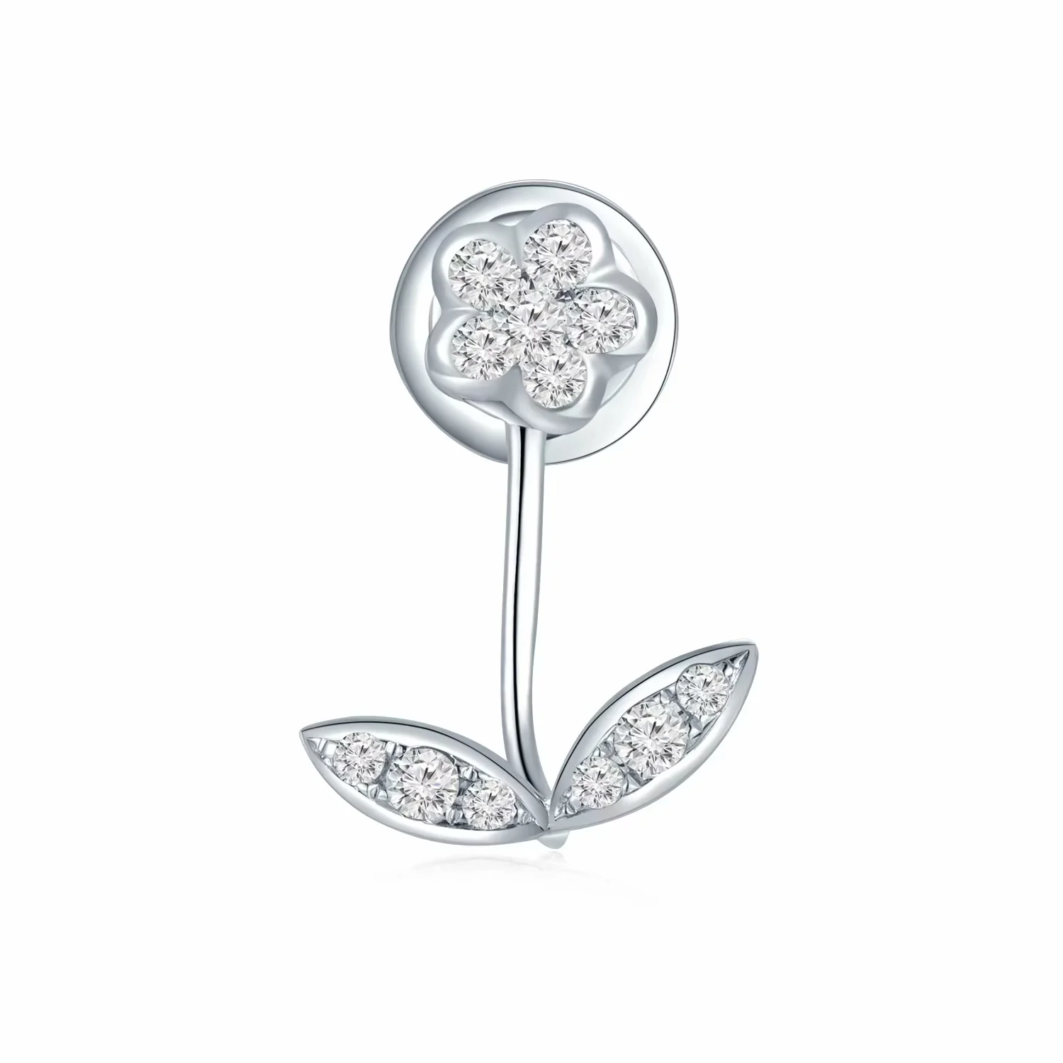 18K白金钻石单边 耳钉一款两戴 可拆分 商品编号：S10045L