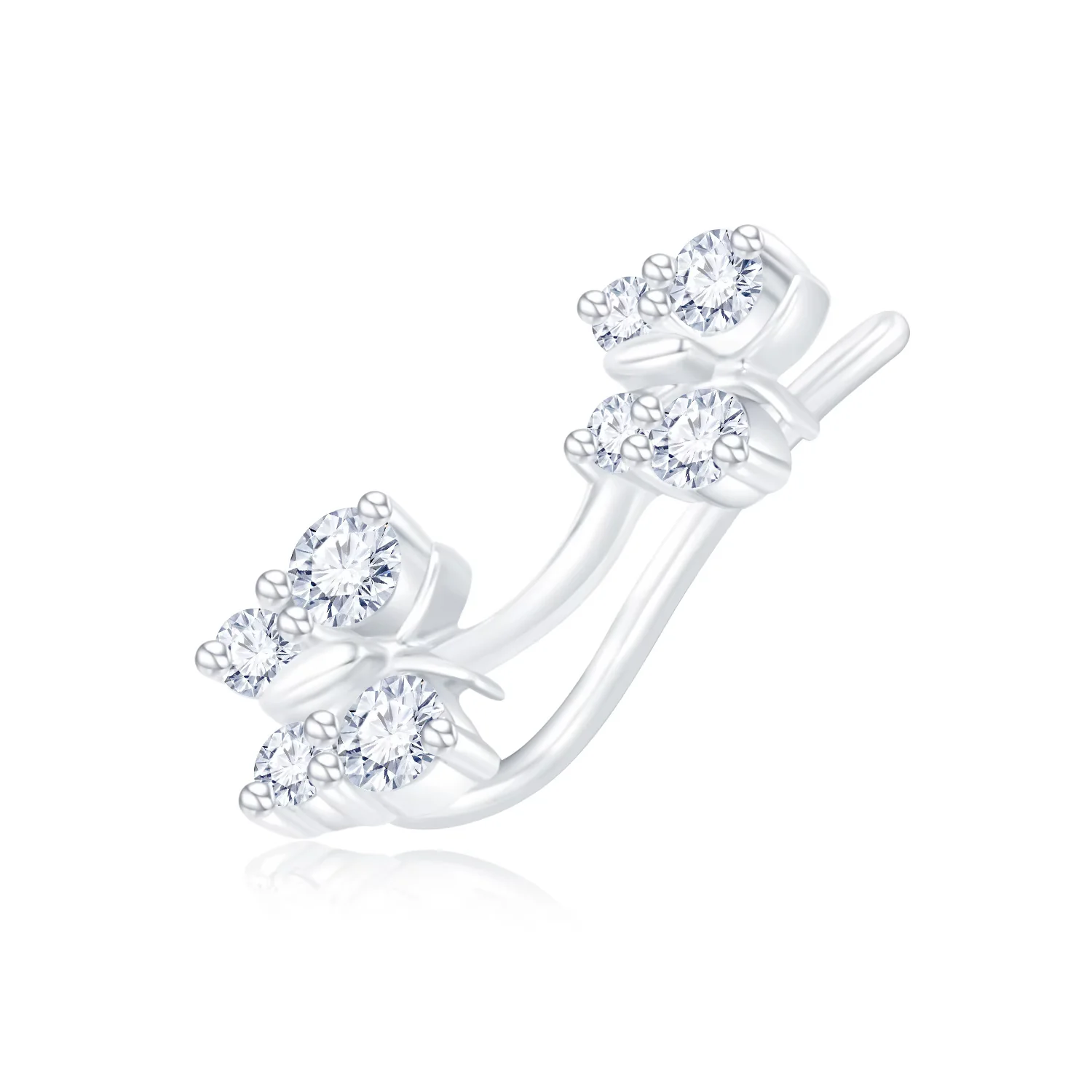 18K白金蝶舞飞扬系列钻石单边耳钉玫瑰金可订做商品编号：S03011L