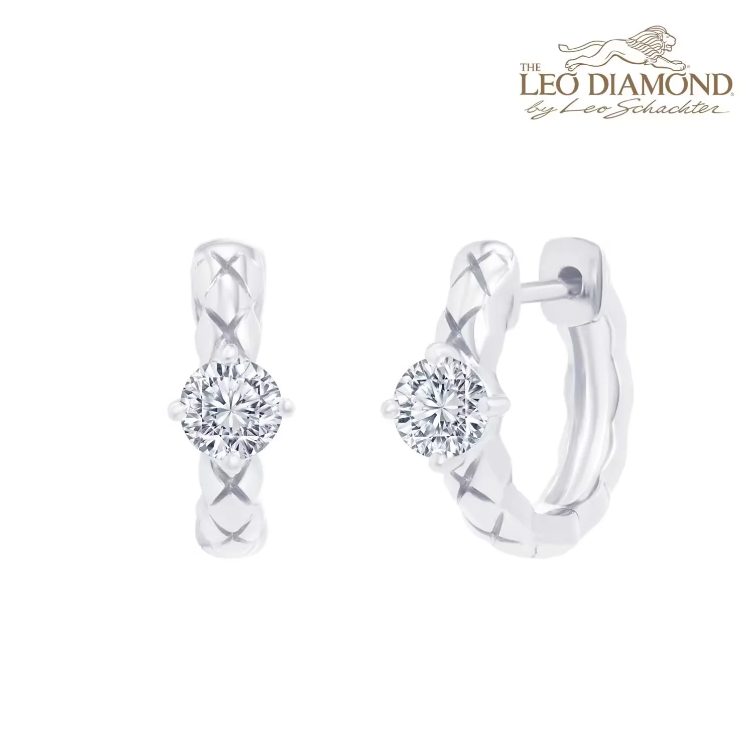 The Leo Diamond「C-HOOP」18K白金钻石耳环 商品编号：FO8249E