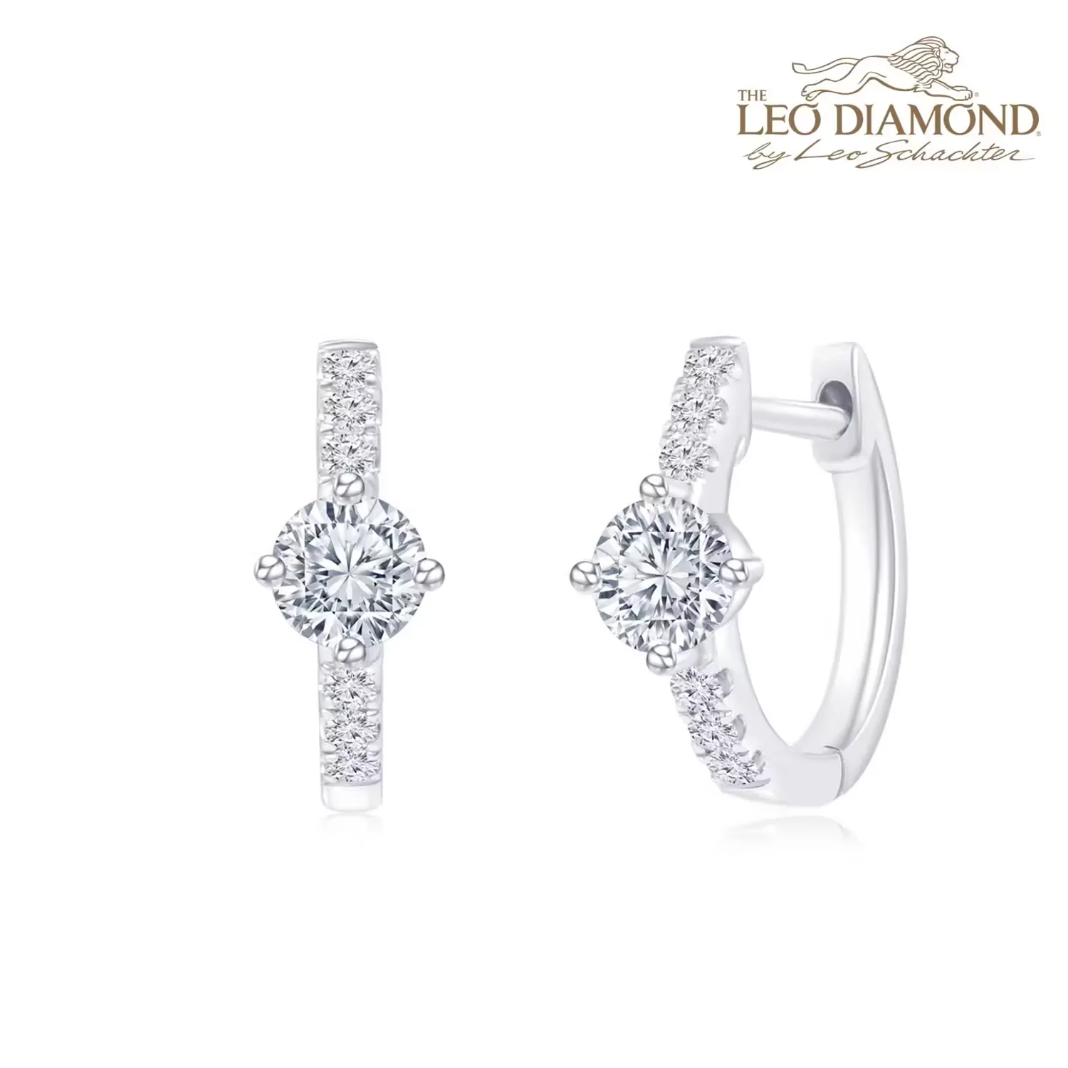 The Leo Diamond「C-HOOP」18K白金钻石耳环 商品编号：LO4679E