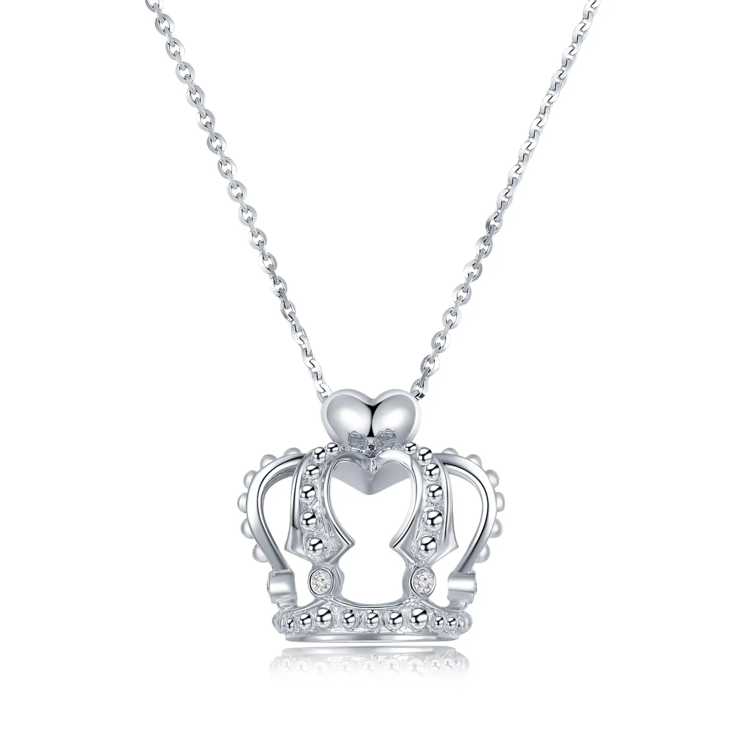 皇冠CROWN 18K白金钻石项链长度45CM（可调节）商品编号：S09276N