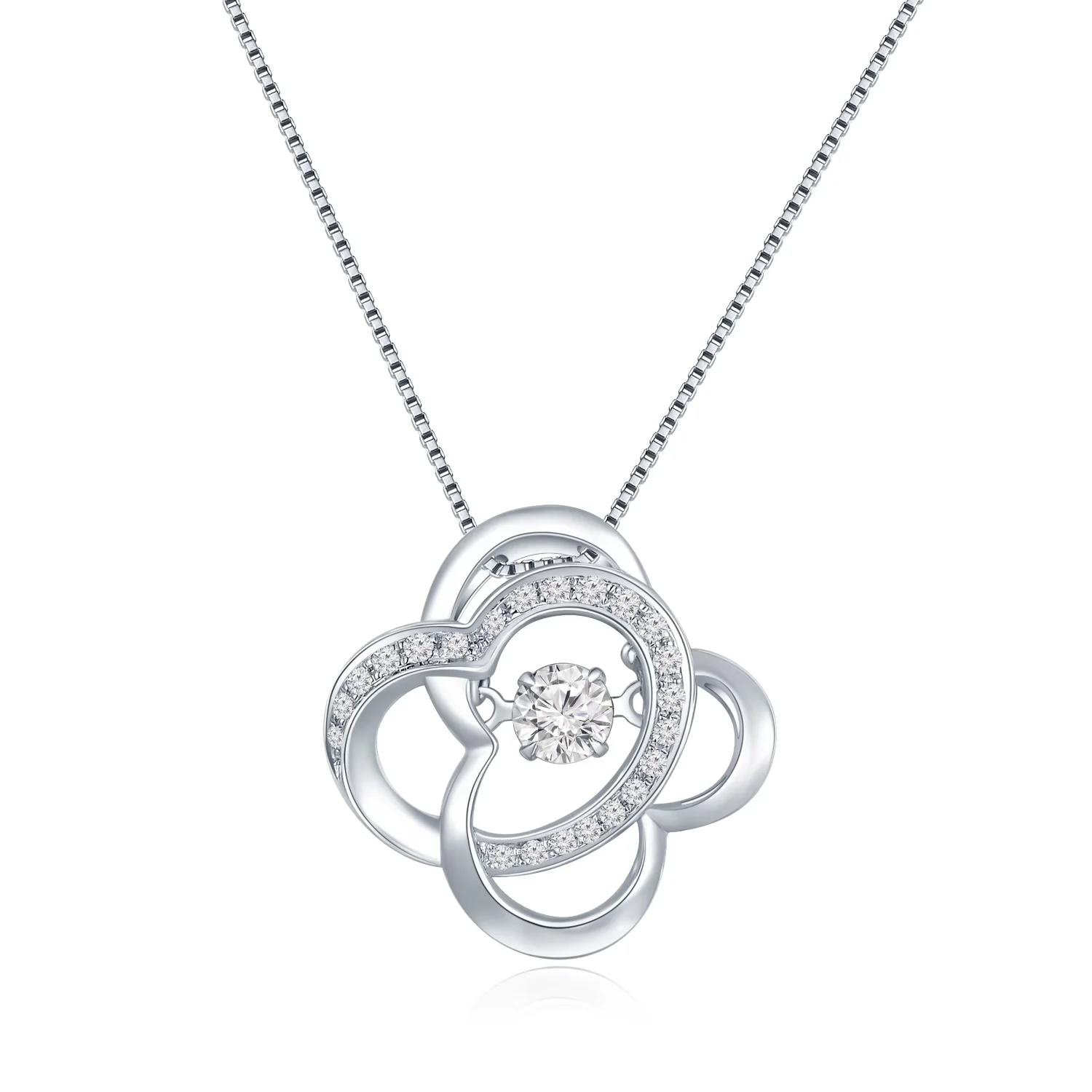 跃动系列 18K白金钻石吊坠（不含配链）商品编号：NO3470P