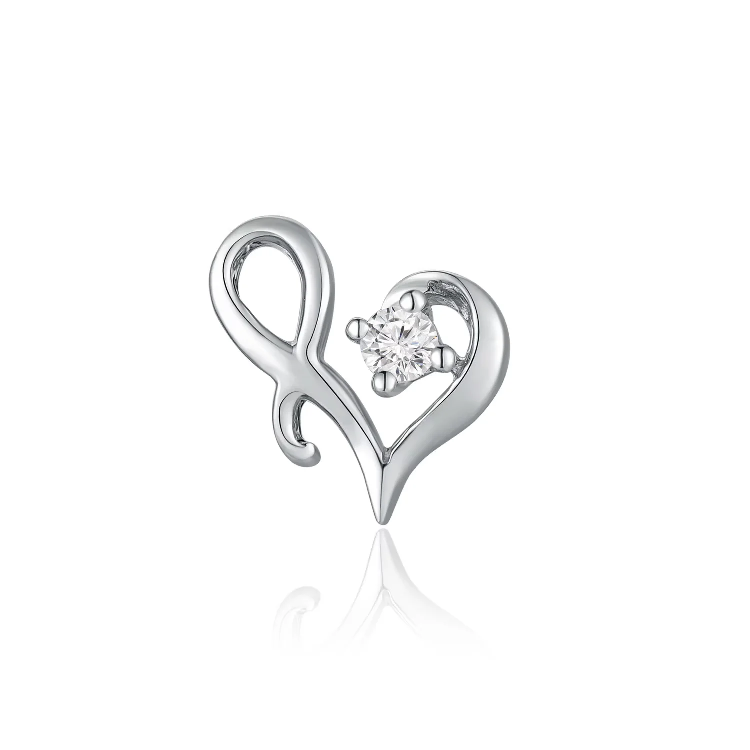 Love&Love系列18K白金L型钻石单边耳钉 商品编号：S08287L