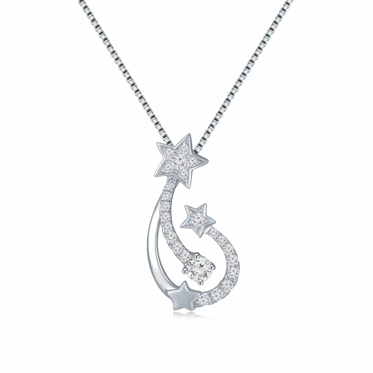 星焕18K白金钻石吊坠 商品编号：S10627P