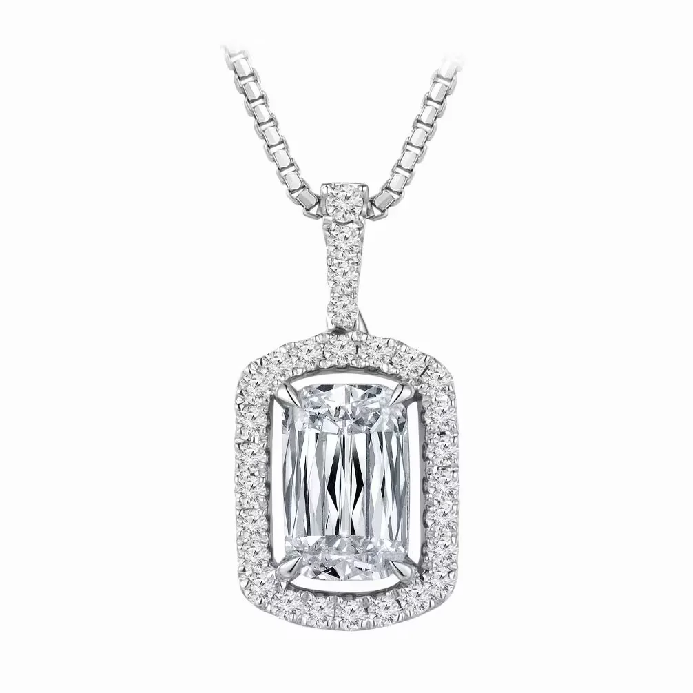 ASHOKA 品牌钻石 18K白金单颗粒群镶钻石吊坠（不含配链）商品编号：N01717P