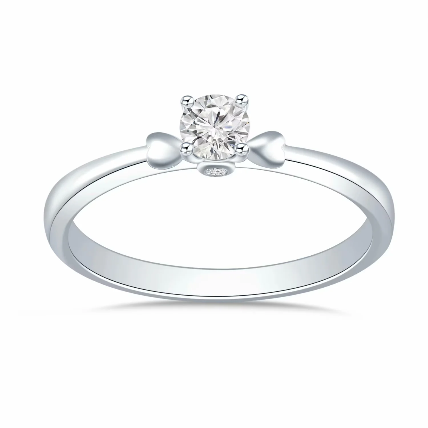 心相应系列18K白金钻石戒指心型款手寸13号 商品编号：S11304R