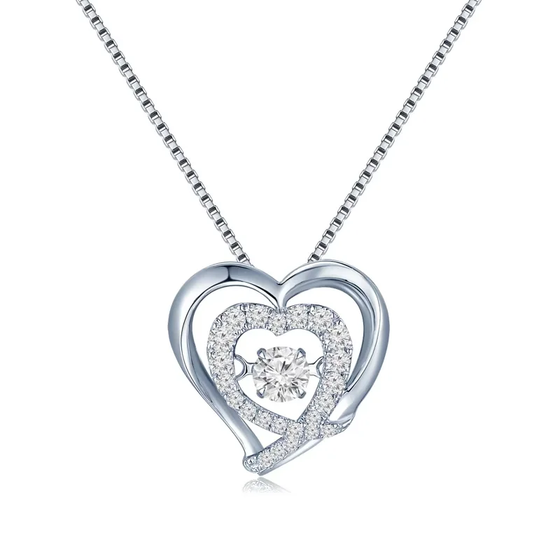 18K白金心动系列心形钻石吊坠（不含配链）商品编号：S11520P