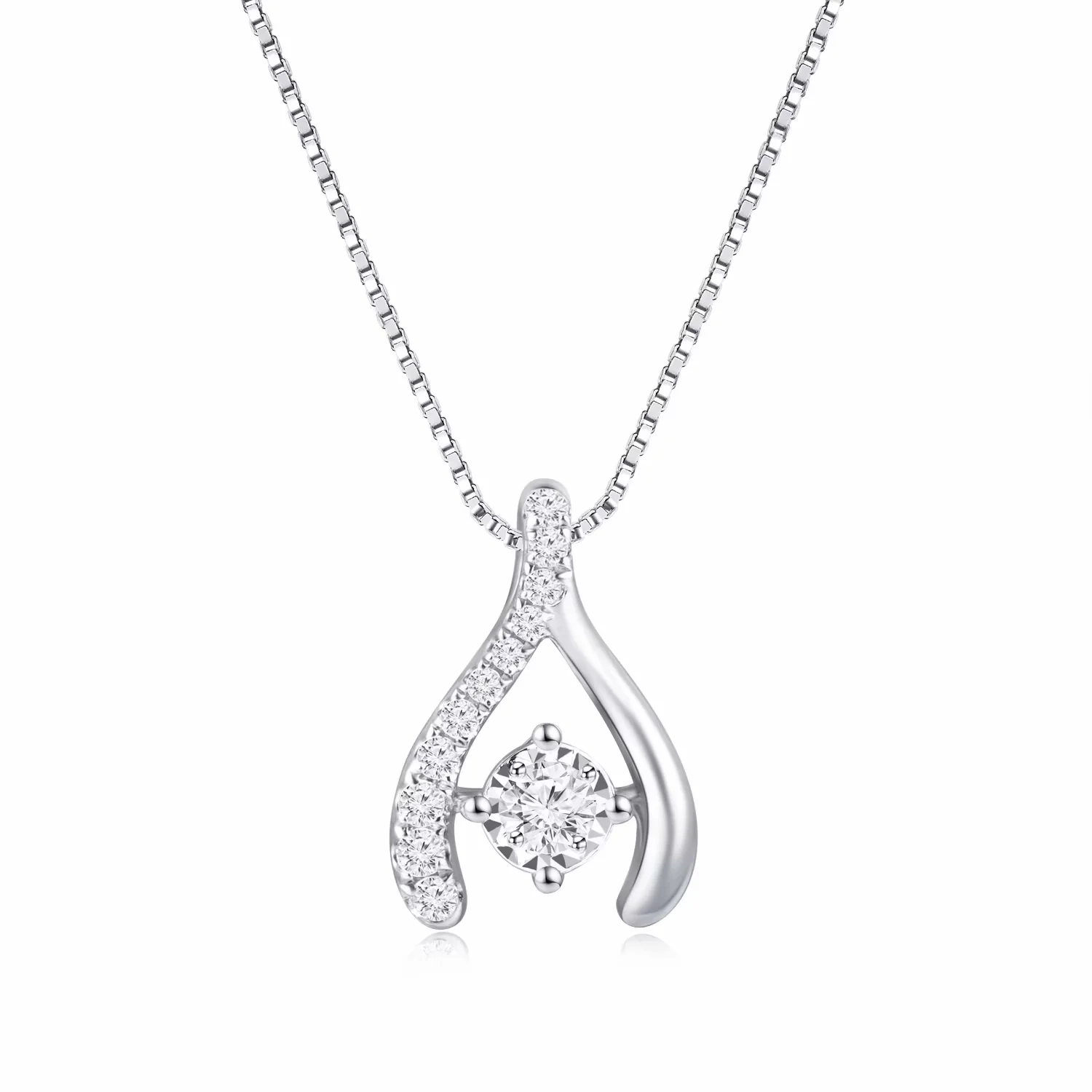 18K白金 灵动款钻石吊坠（不含配链）商品编号：N04424P