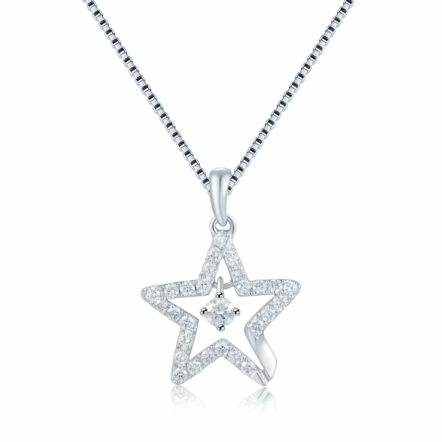 星焕 18K白金钻石吊坠（不含配链）商品编号：S10179P