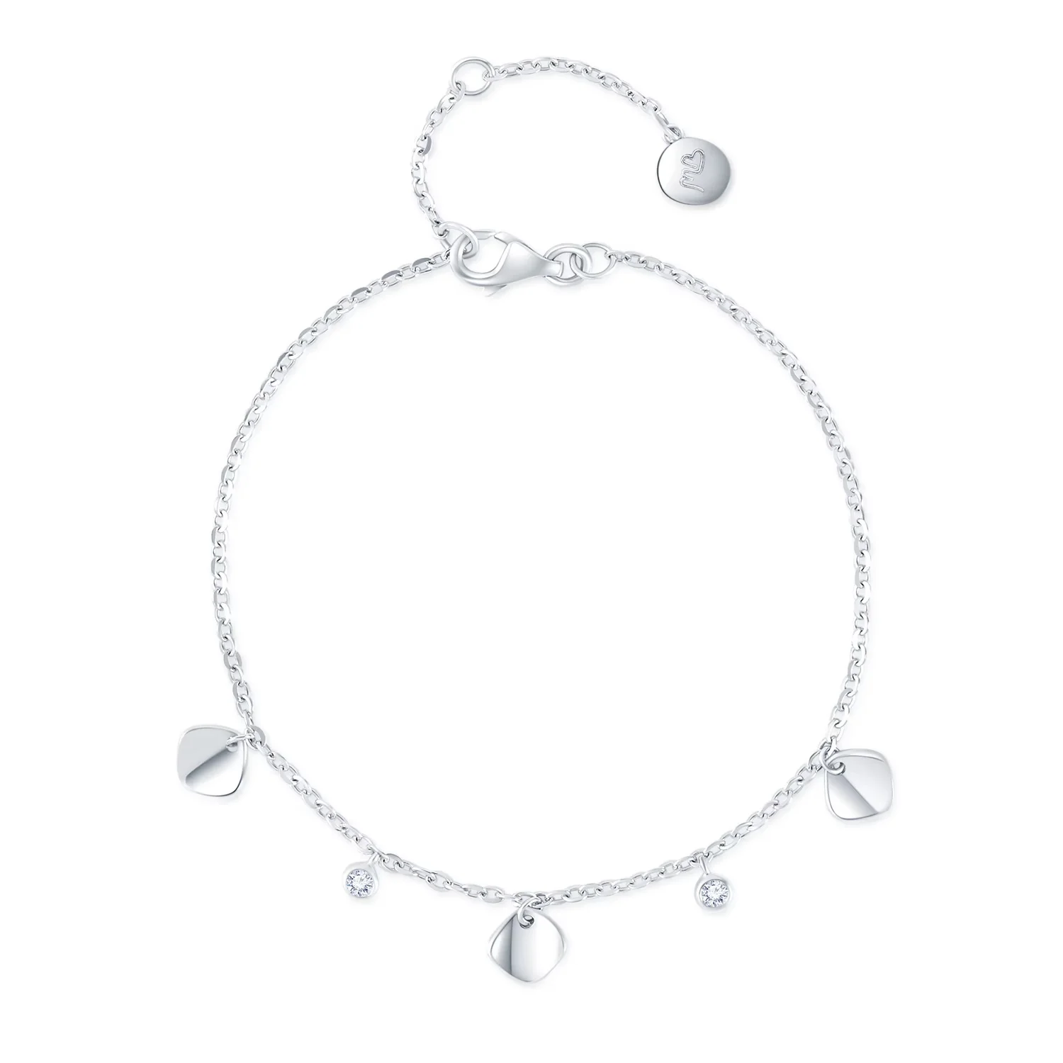 18K白金BLINGBLING钻石手链 长度19.5CM 商品编号：H06451B