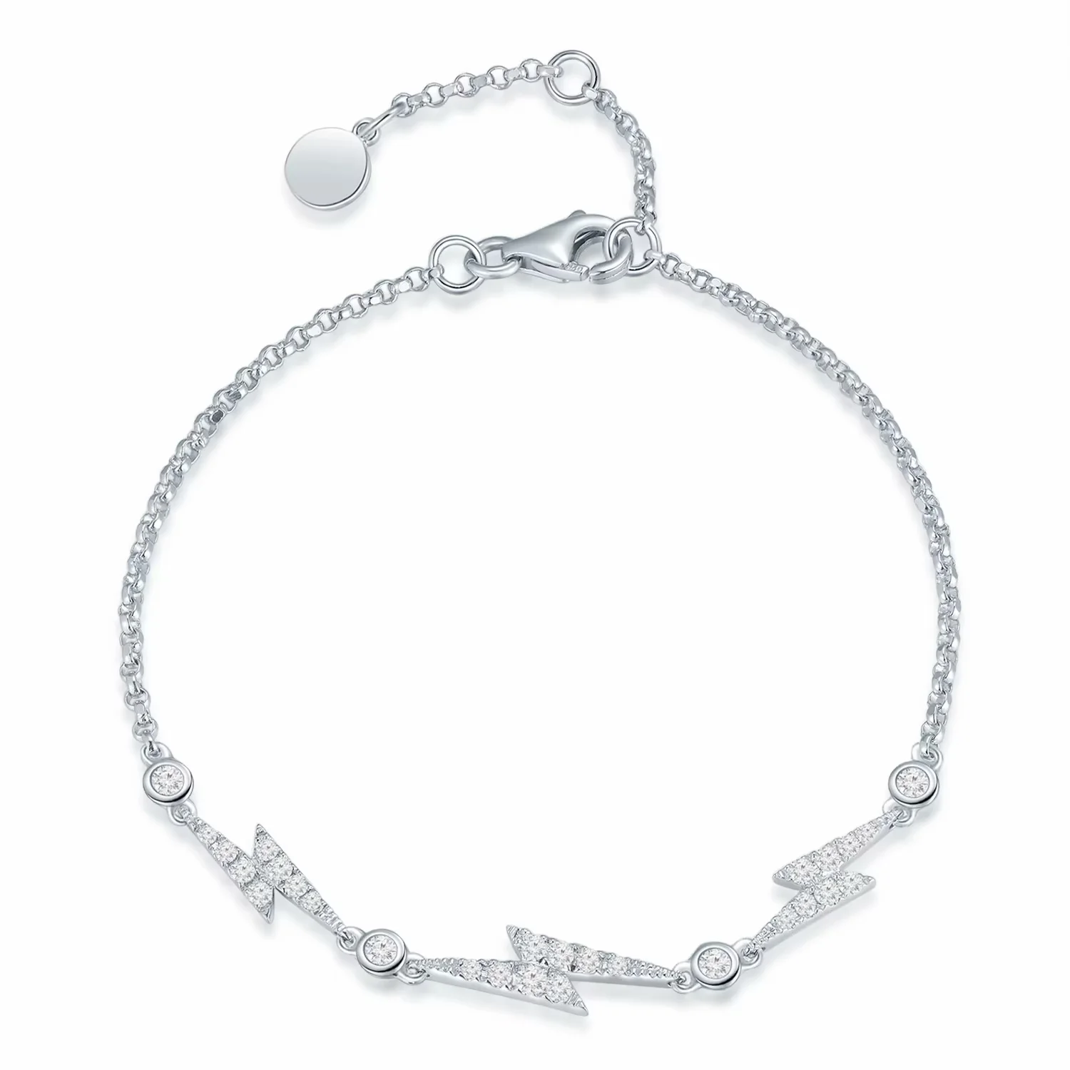 18K白金钻石手链 Z 字闪电 商品编号：S11253B