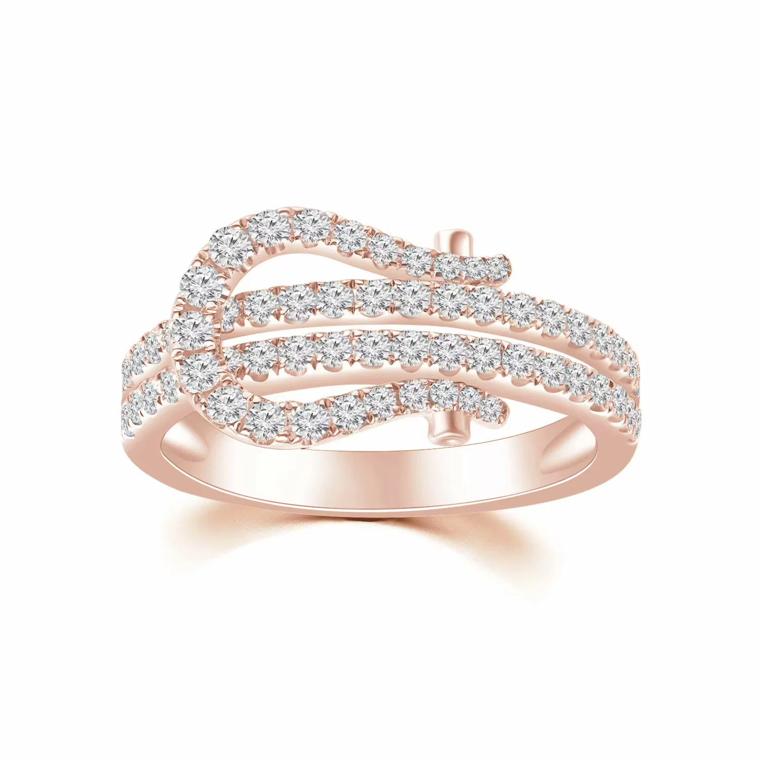 摩登都市系列18K玫瑰金群镶款钻石戒指时尚个性商品编号：J15002R