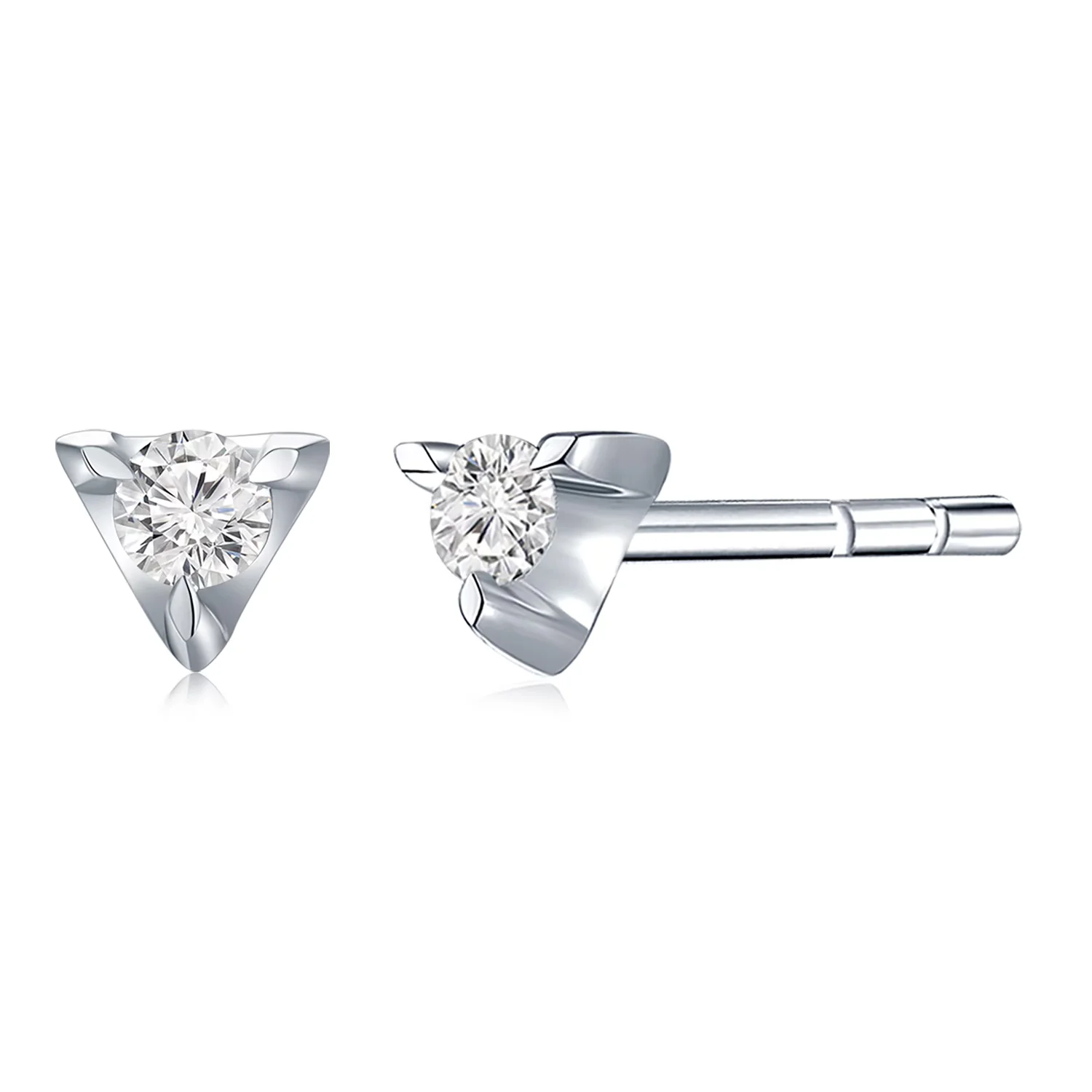 18K白金 单颗粒钻石耳钉通勤款简约 商品编号：DO0141E