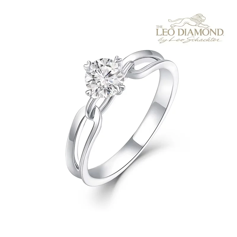 18K 白金钻石戒指 商品编号：F06106R