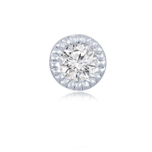 18K白金小清新单 颗粒钻石单边耳钉一颗粒4-5分简约 商品编号：F07749L