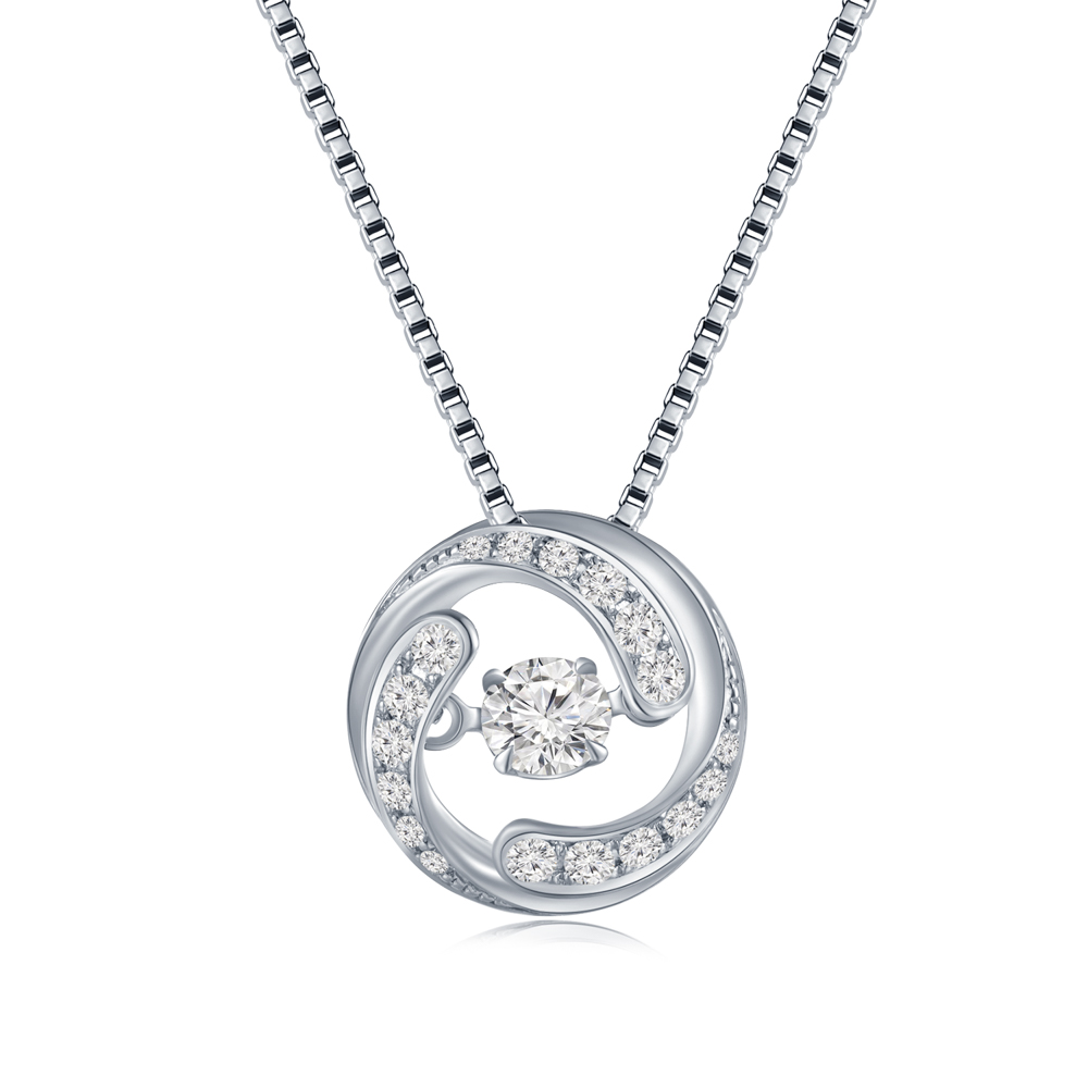 圆舞曲系列 18K白金钻石吊坠（不含配链）商品编号：N04274P