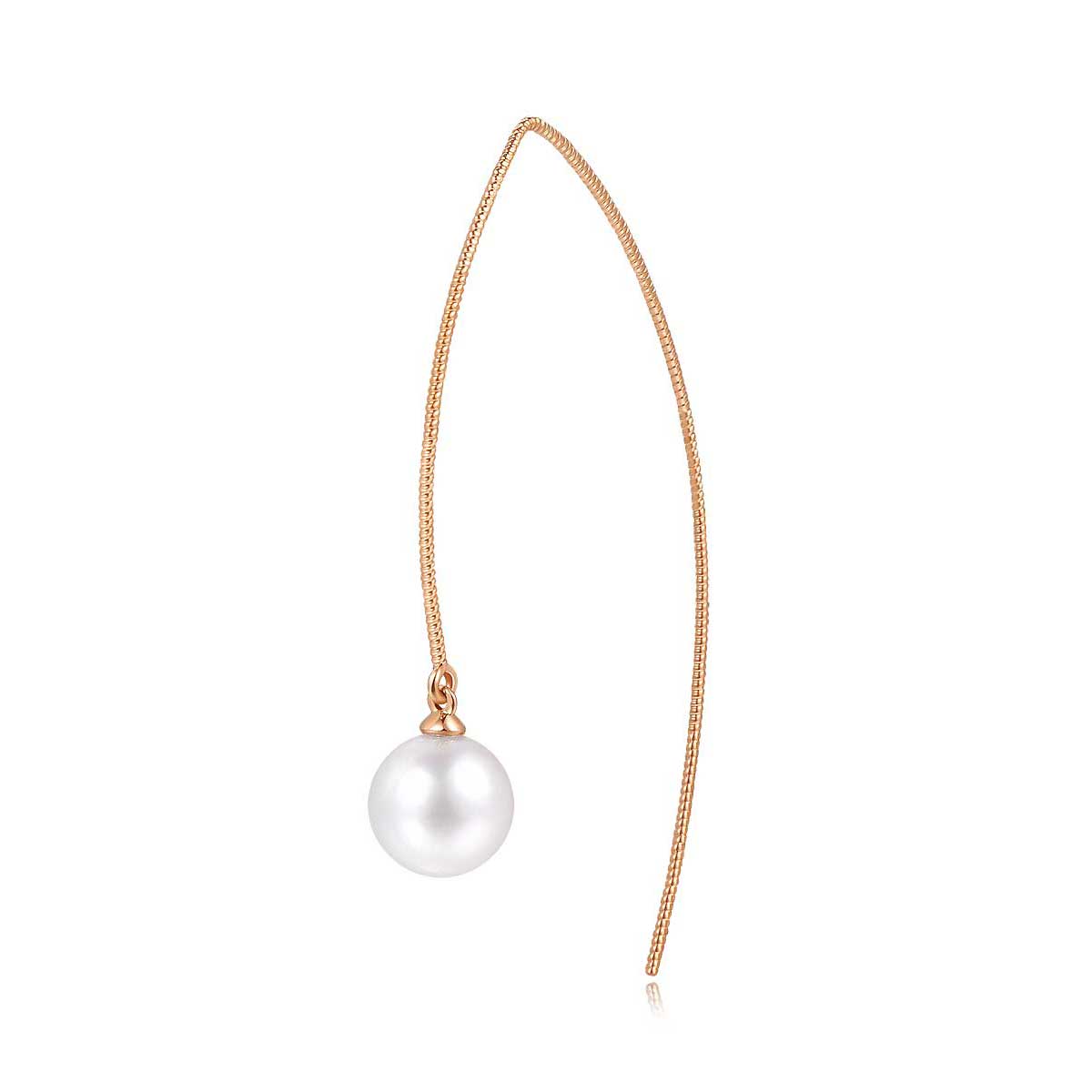 18K玫瑰金珍珠单边耳坠 珍珠约7.5mm 商品编号：BO7700L