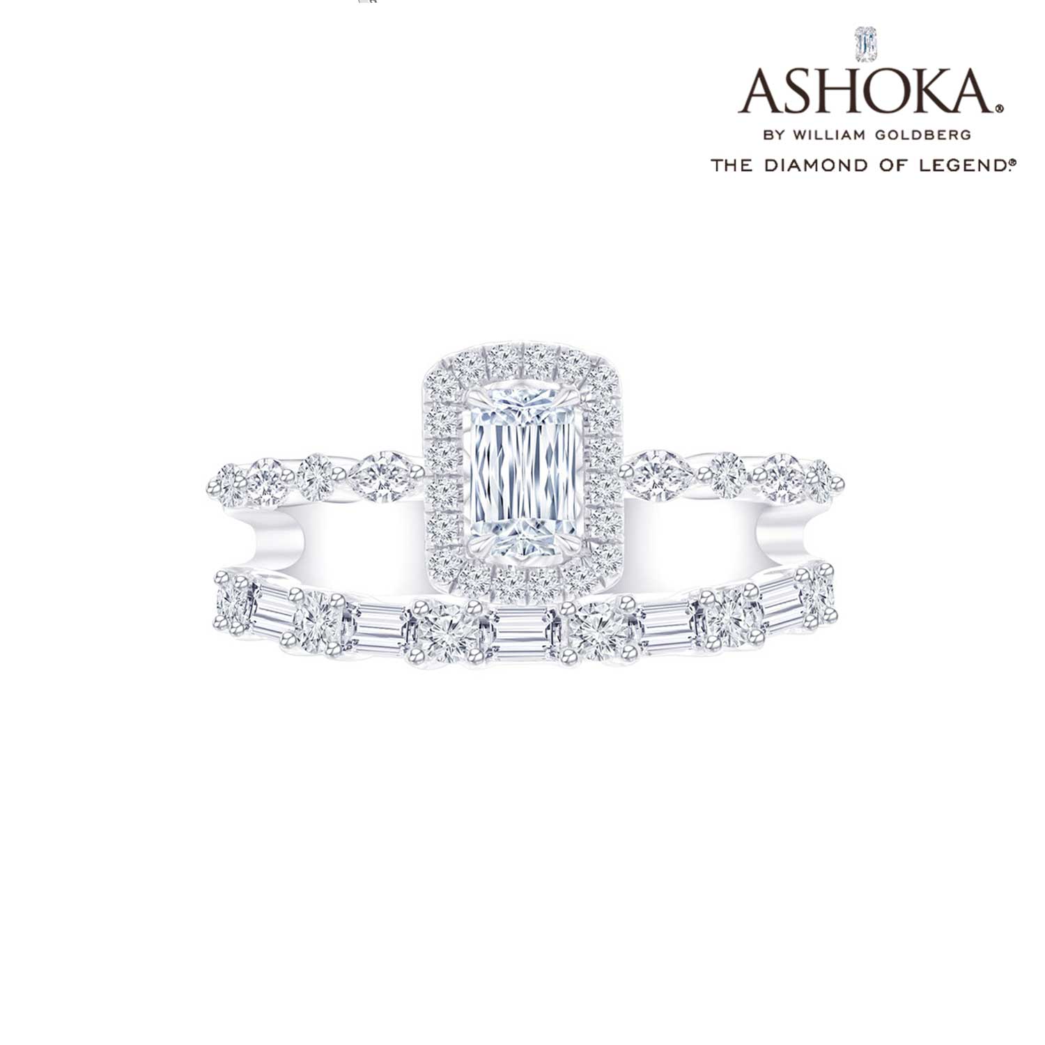 ASHOKA®Diamond 18K白金钻石戒指手寸15号 商品编号：L04616R
