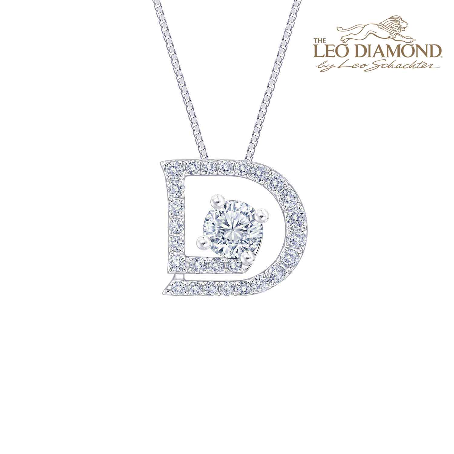 The Leo Diamond[em]e401169[/em] 《D Series》系列18K 白金钻石吊坠（不含配链）商品编号：N04589P
