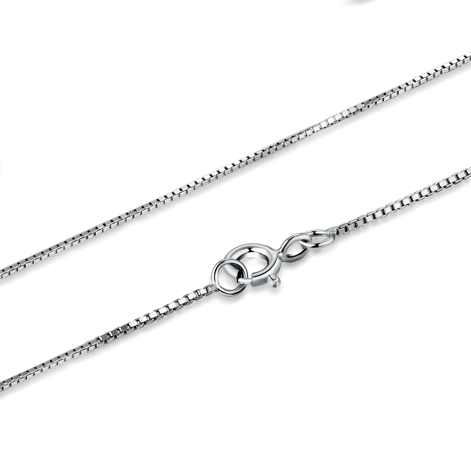 18K白金颈链/配链（盒仔链）40cm 商品编号：A00111N