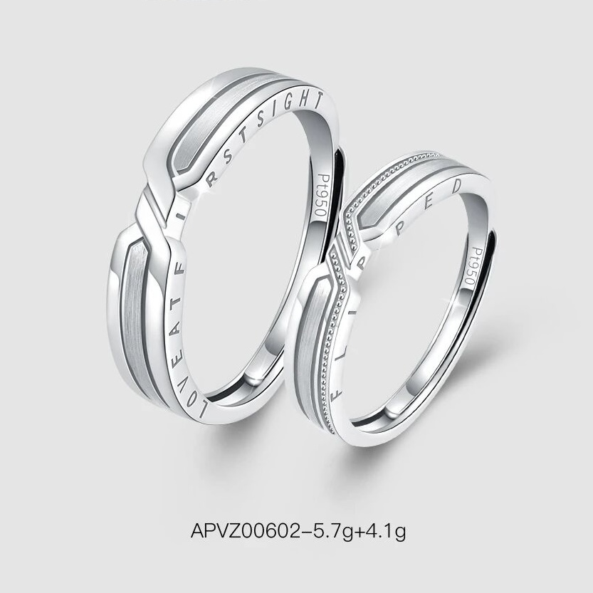 Pt950铂金活口情侣对戒 商品编号：APVZ00602