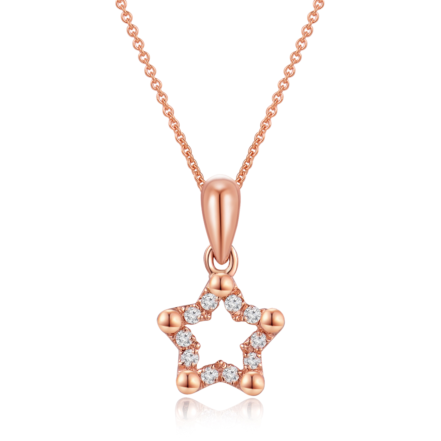 缤纷星辰 18K玫瑰金钻石吊坠（不含配链）商品编号：S11390P