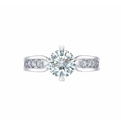 The Leo Diamond《无限爱》系列 18K白金单颗粒结婚求婚钻石戒指 商品编号：LO2740R