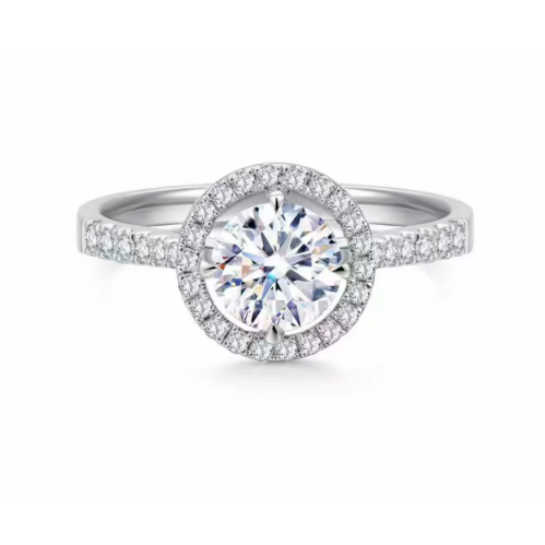 18K白金 单颗粒克拉钻石戒指结婚求婚GIA证书3EX商品编号： L01244R