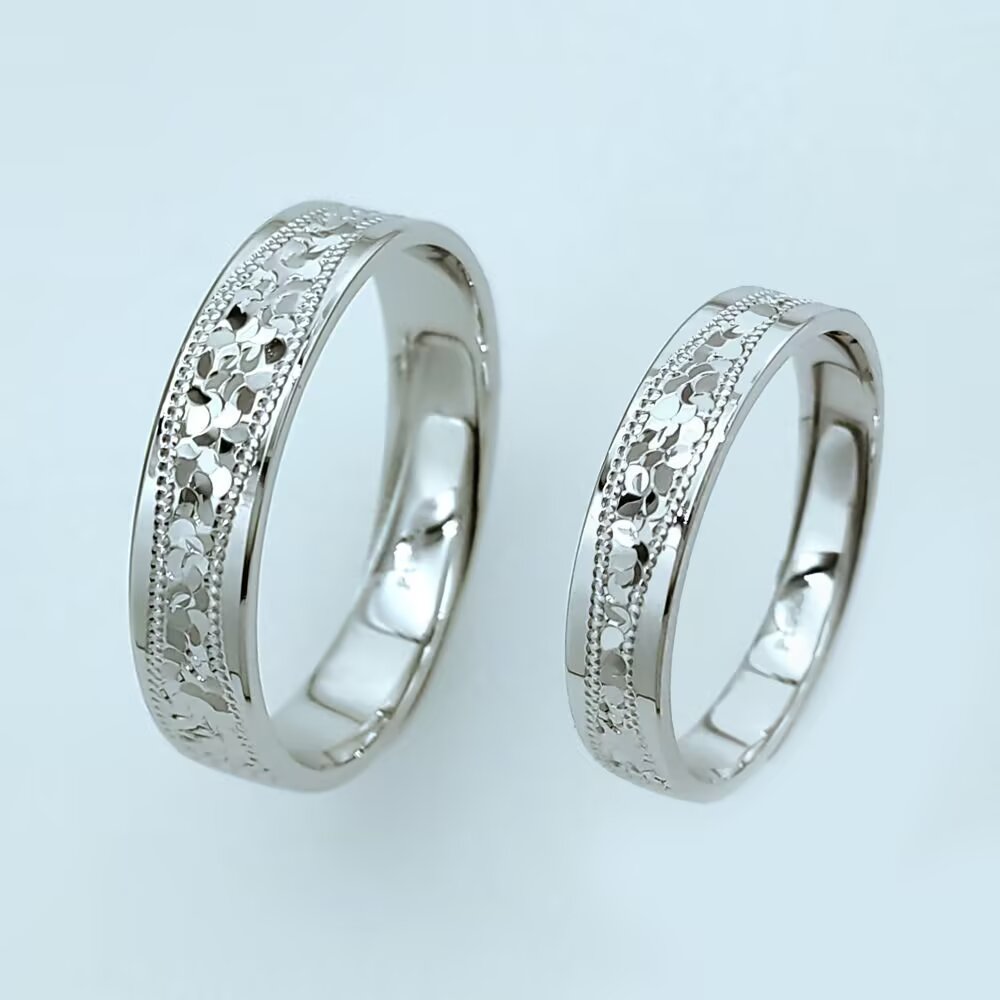 Pt95O铂金活口情侣对戒 商品编号：APVZO0541