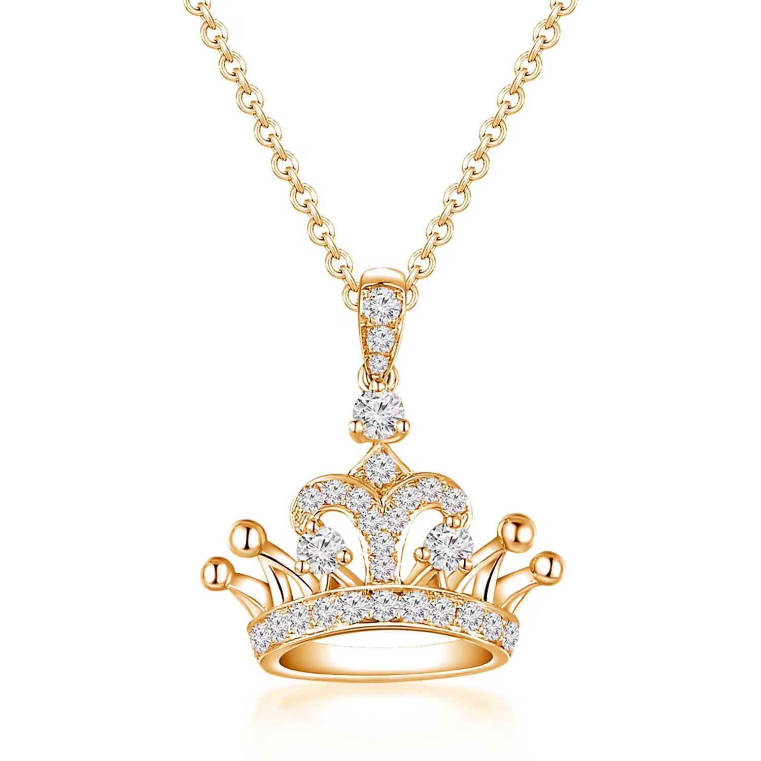 皇冠CROWN 18K玫瑰金钻石吊坠（不含配链）商品编号：S09267P