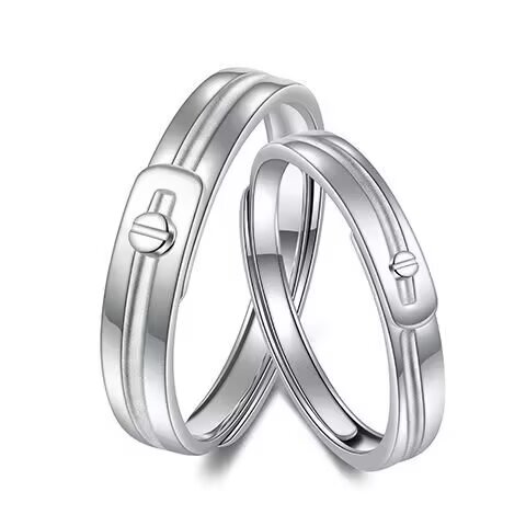 Pt950铂金活口情侣对戒 商品编号：APV900317