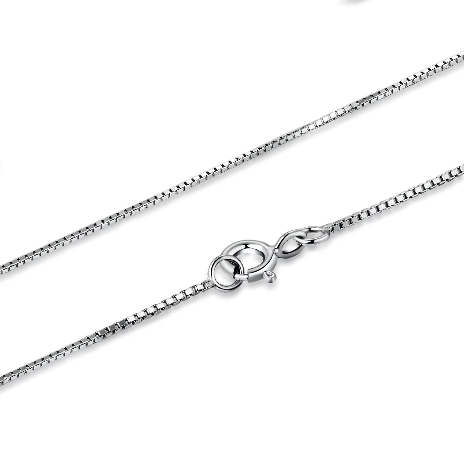 18K白金颈链/配链（盒仔链）45cm