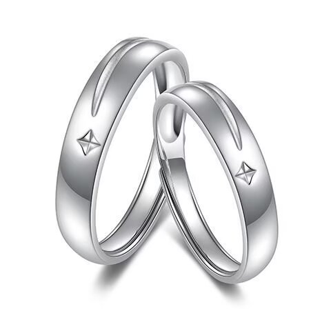 Pt950铂金活口情侣对戒 商品编号：APV900318