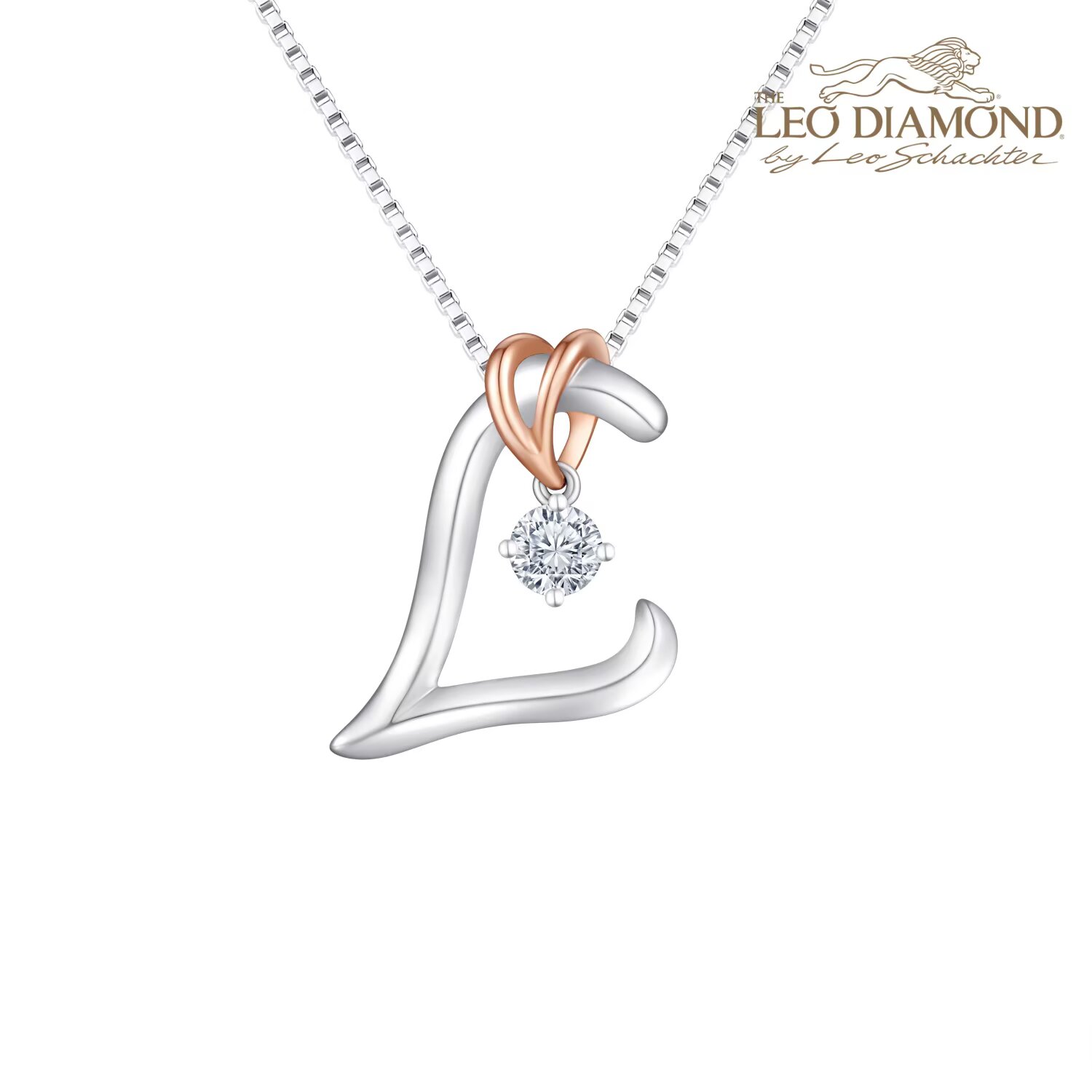 The Leo Diamond «Love is ] 1 8K红白金钻石吊坠（不含配链）商品编号：F08041P