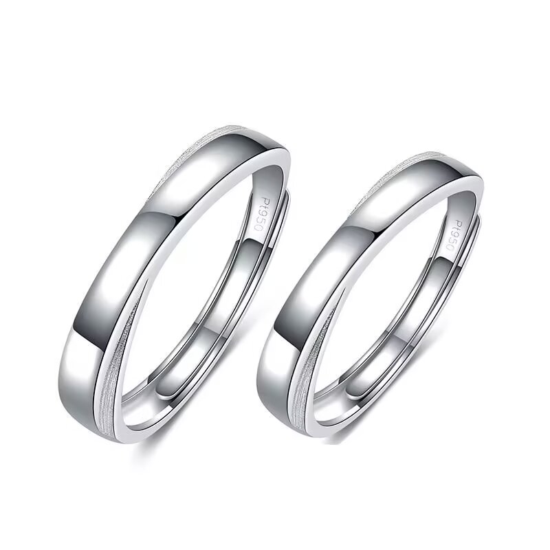 Pt950铂金活口情侣对戒 商品编号：APV900360