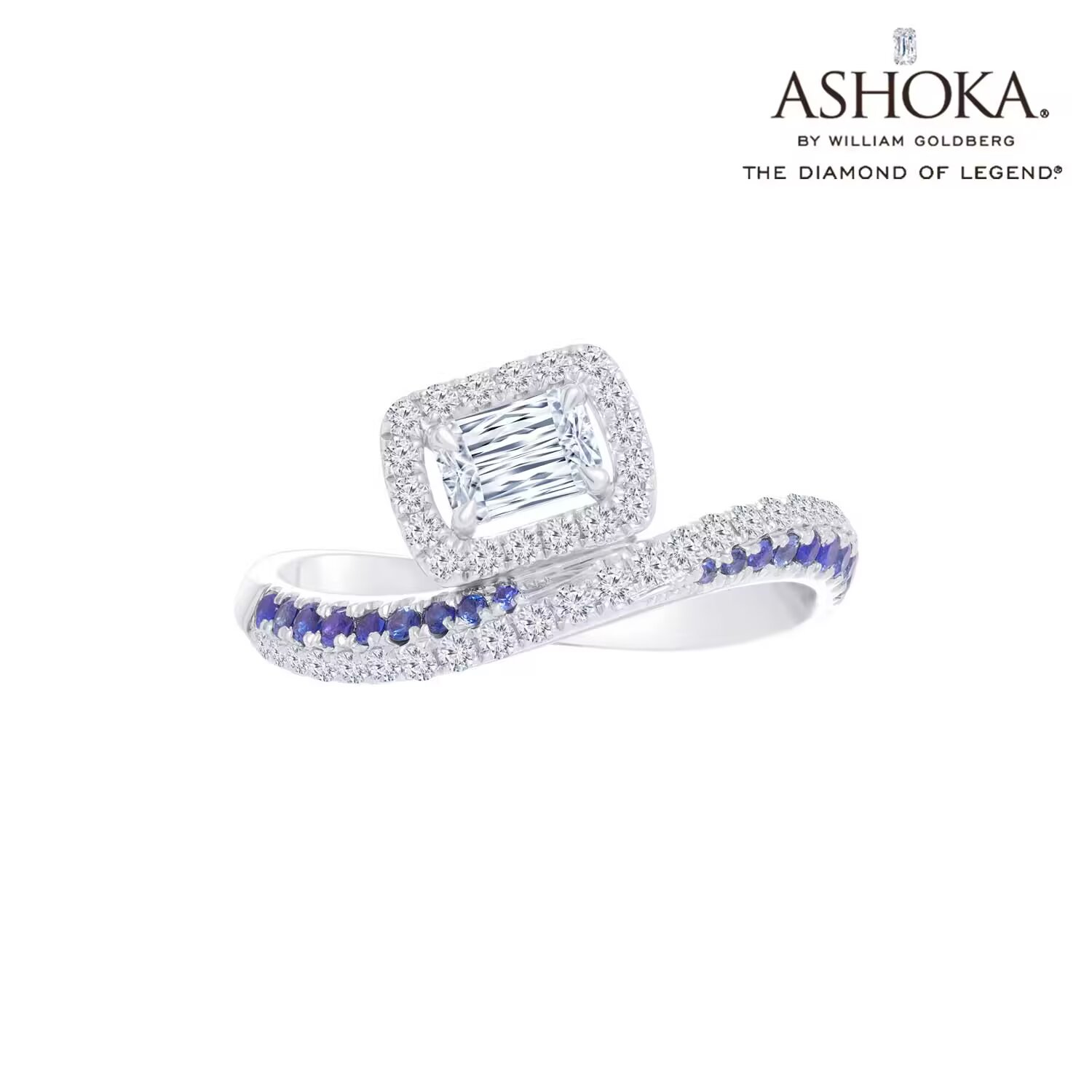 ASHOKADiamond 18K金钻石/蓝宝石戒指港寸13 商品编号：N04989R