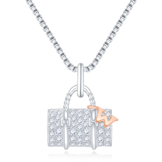 闪亮时代18K红白金包包系列钻石吊坠（不含配链）商品编号：S12485P