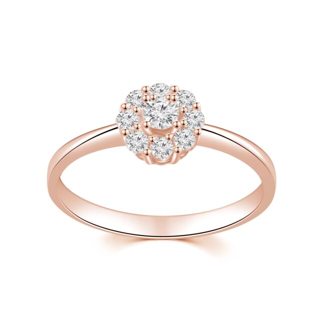 花开富贵系列18K玫瑰金 群镶款钻石戒指手寸15号 商品编号：L00226R