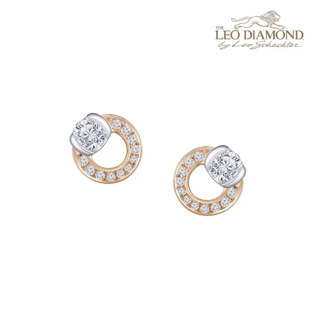 The Leo DiamondThe Hoop of Lov e》系列18K红白金钻石耳钉 商品编号：NO4481E