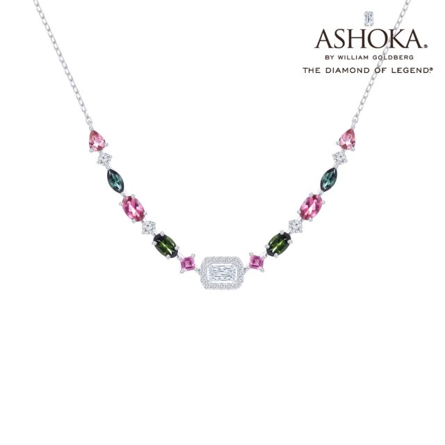 ASHOA®Diamond 18K金钻石/宝石项链商品编号：L04651N
